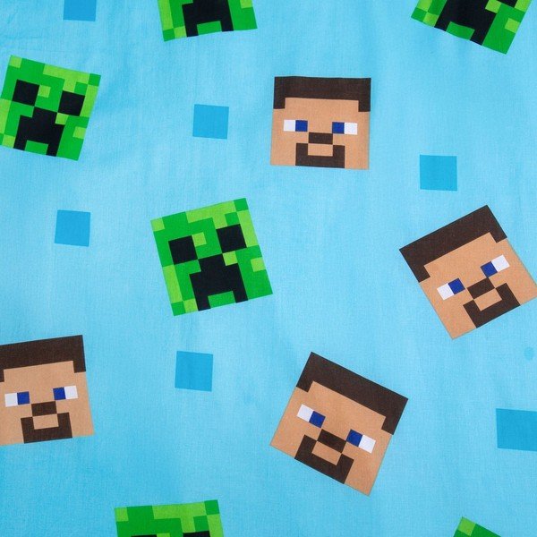 Bawełniana fluorescencyjna pościel dziecięca jednoosobowa 140x200 cm Minecraft "Jungle Fight" – Jerry Fabrics-image-4
