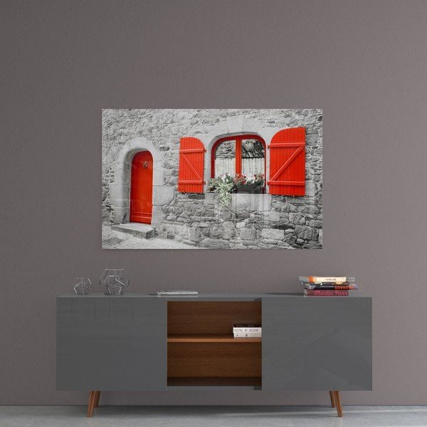 Obraz szklany Insigne Red Door and Window-image-1