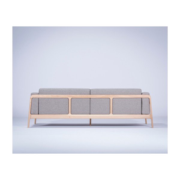 Szara sofa z konstrukcją z litego drewna dębowego Gazzda Fawn Plus, 240 cm-image-3