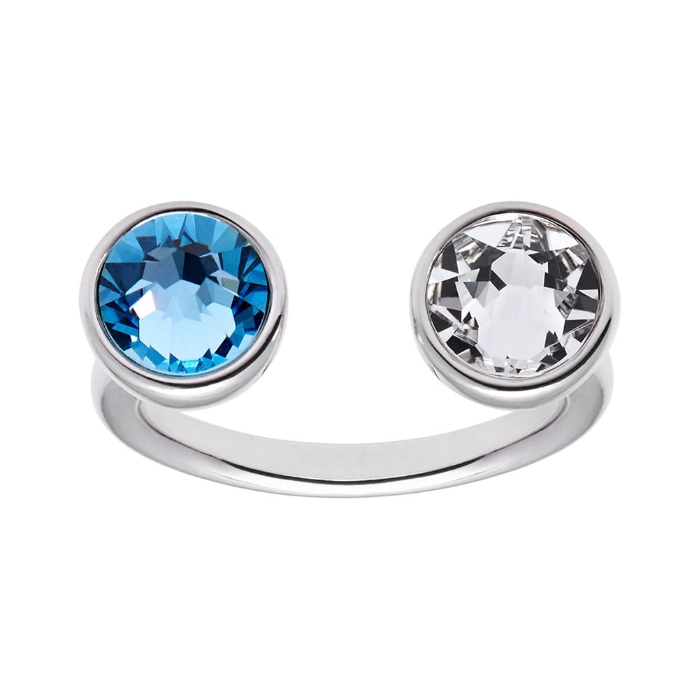Pierścionek z niebieskim kryształem Swarovski GemSeller Helix