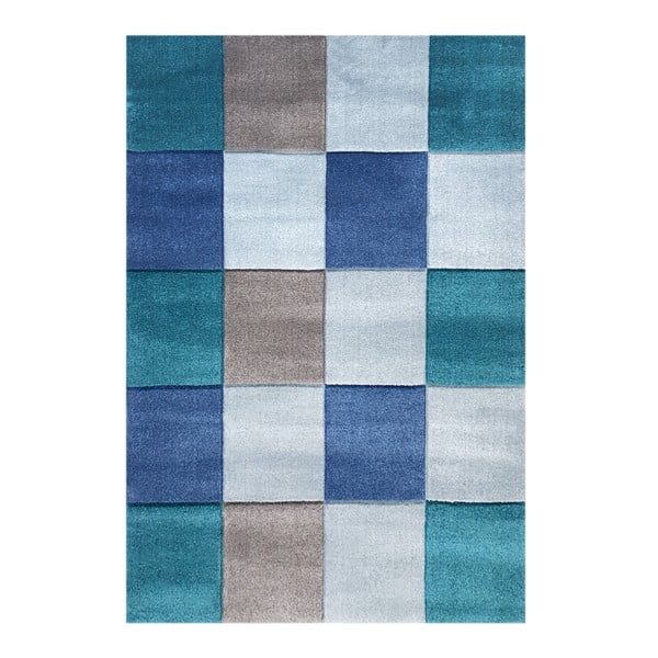 Niebieski dywan dziecięcy Happy Rugs Patchwork, 120x180 cm