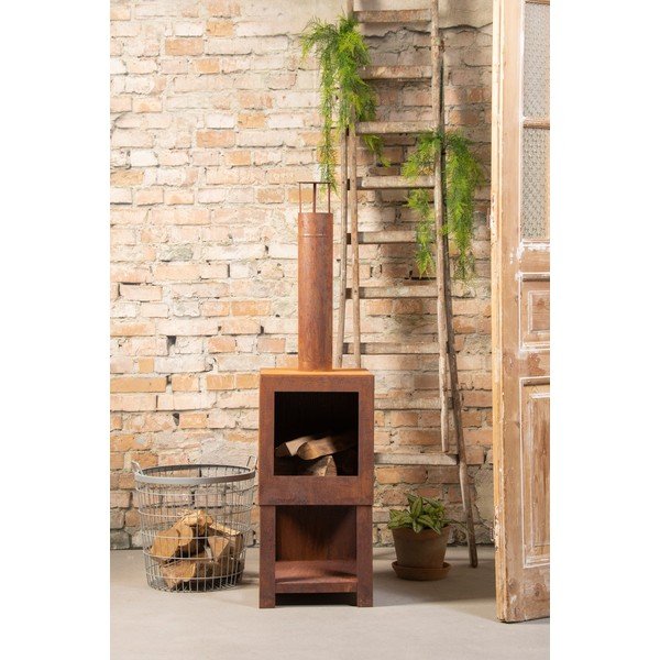 Kwadratowy kominek na taras Esschert Design-image-3