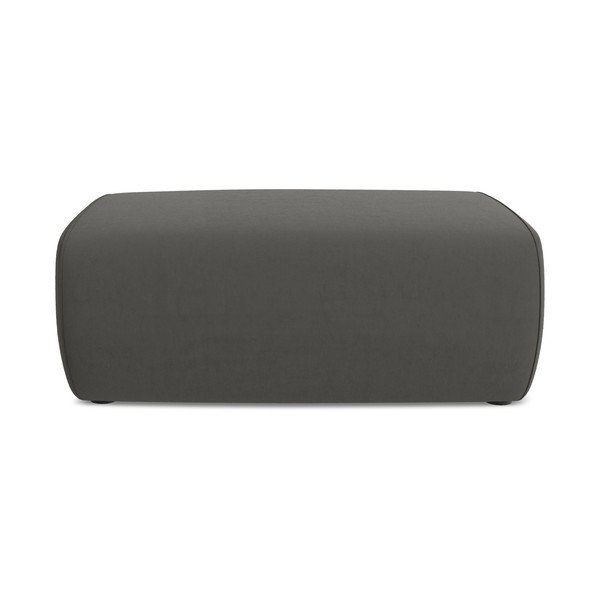 Ciemnoszary aksamitny podnóżek Kapua – Makamii