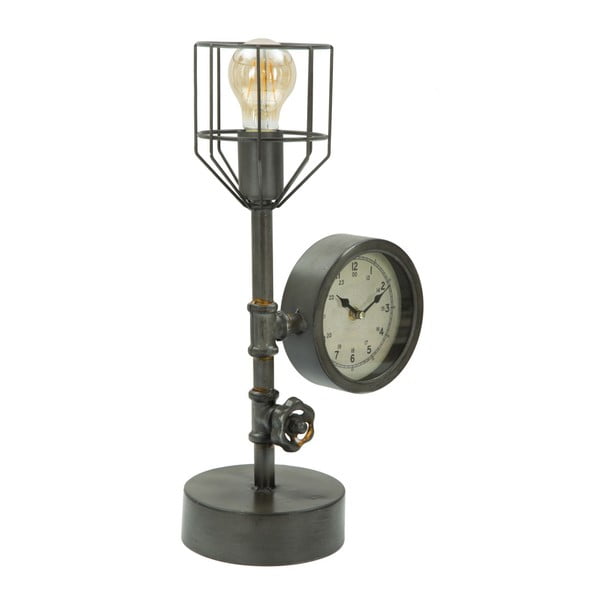 Lampa stołowa z zegarkiem Mauro Ferretti Industry Clock, 26x45 cm