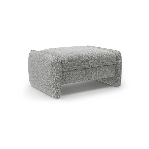 Jasnoszary podnóżek z tkaniny szenilowej Georgia – Micadoni 