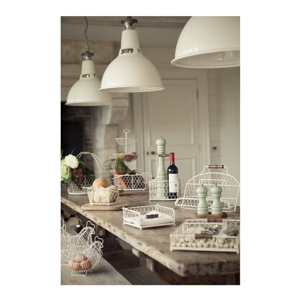 Biały koszyk metalowy T&G Woodware Provence, 29x21 cm-image-1