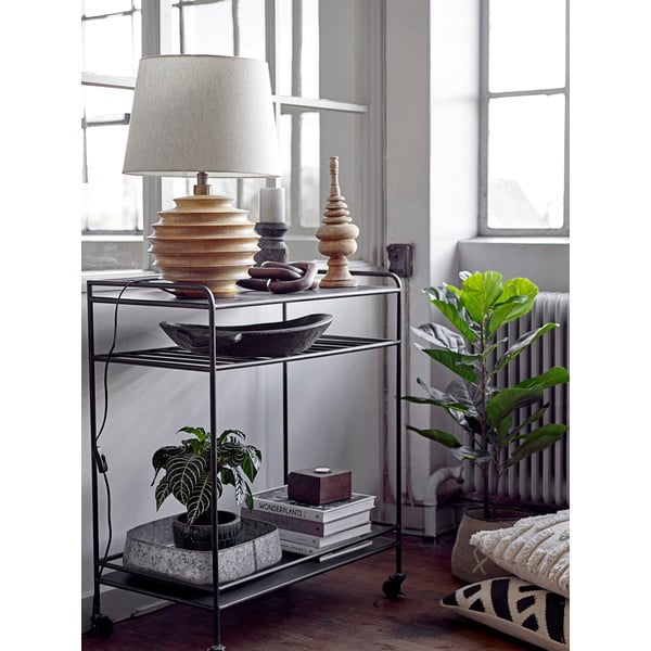 Lampa stołowa w ciemnym naturalnym kolorze z tekstylnym kloszem (wysokość 54 cm) Svale – Bloomingville-image-4