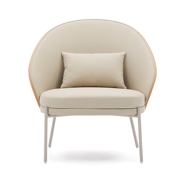 Beżowy fotel z imitacji skóry Eamy – Kave Home