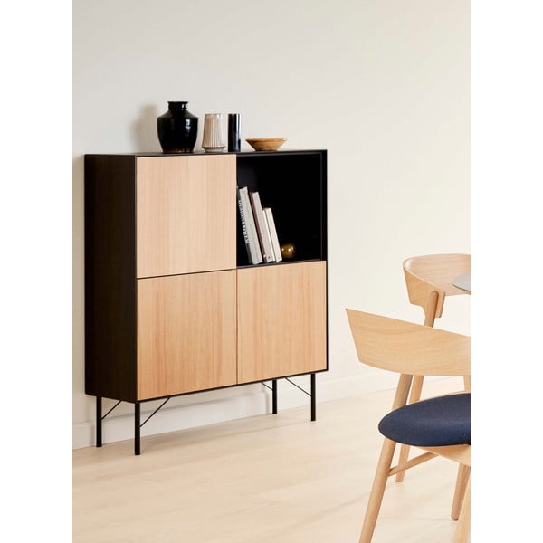 Czarna wysoka komoda 90,8x110,8 cm Edge by Hammel – Hammel Furniture-image-1