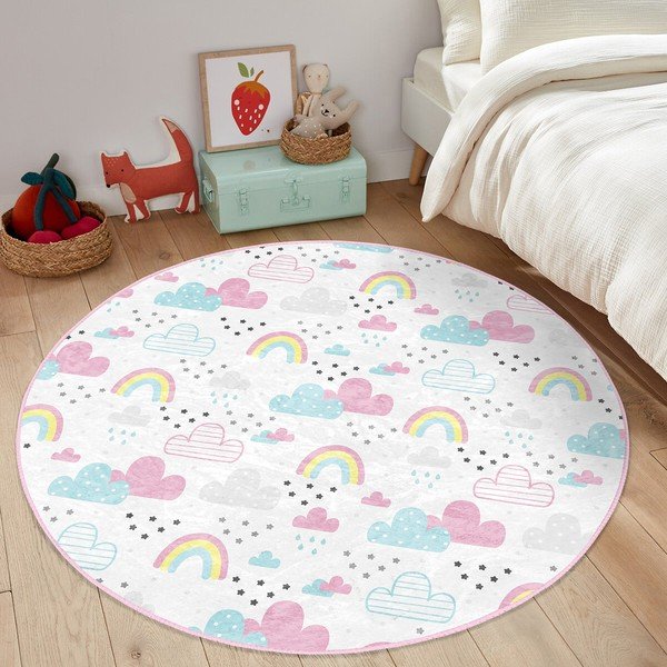 Biały dywan dziecięcy ø 120 cm Comfort – Mila Home-image-1
