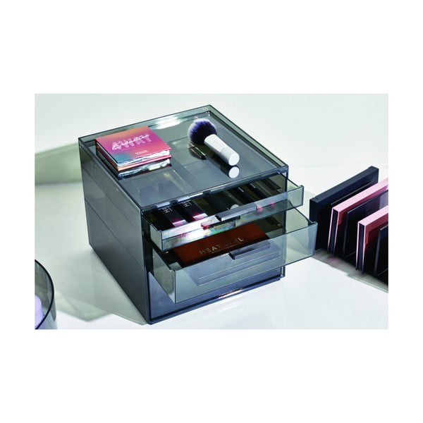 Organizer łazienkowy na kosmetyki z plastiku z recyklingu w kolorze matowej czerni – iDesign-image-1