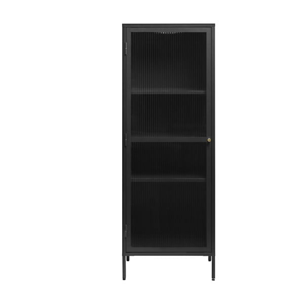 Czarna metalowa witryna 58x160 cm Bronco – Unique Furniture