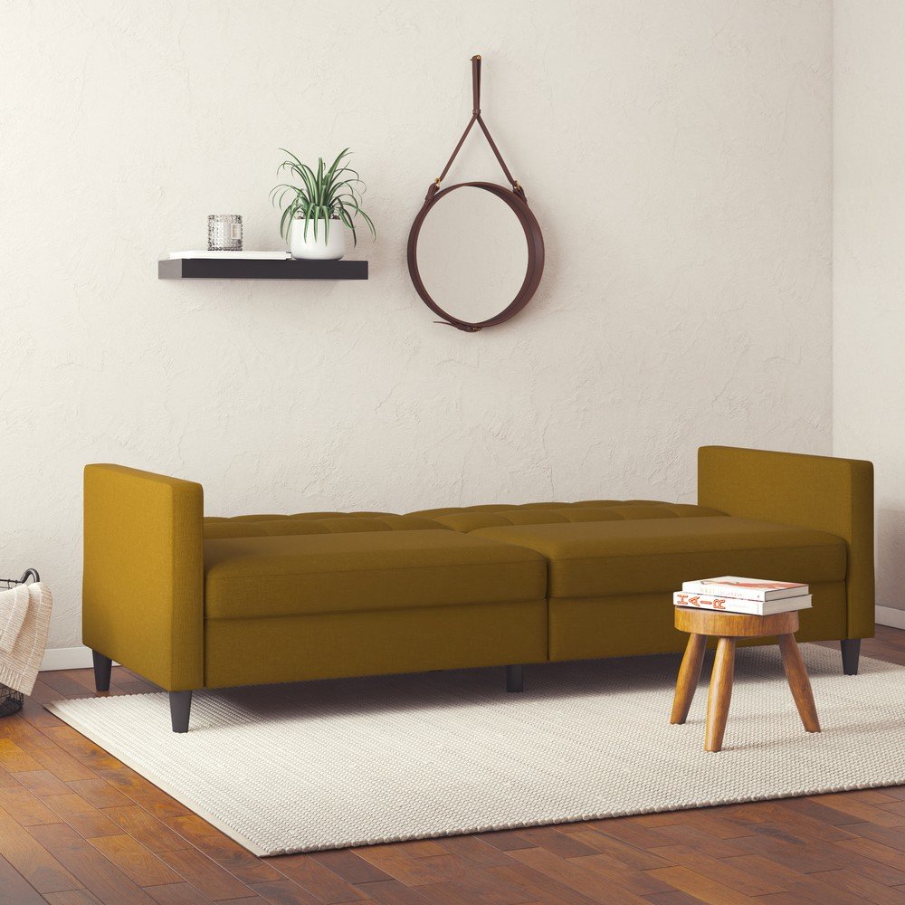 Żółta rozkładana sofa 82 cm Hartford – Støraa (zdjęcie 7)