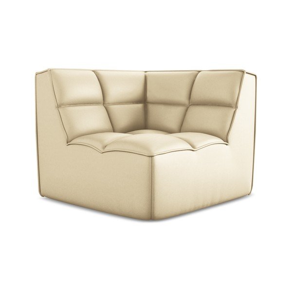 Kremowy moduł sofy z imitacji skóry Kalai – Makamii-image-2