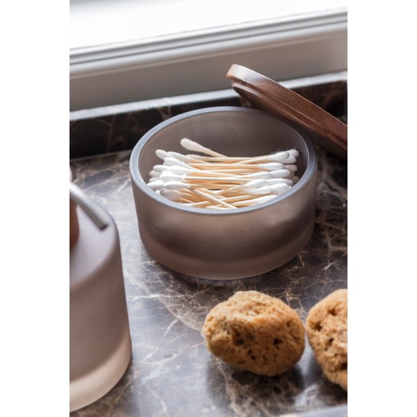 Brązowy szklany organizer łazienkowy na waciki Modest – Mette Ditmer Denmark-image-1