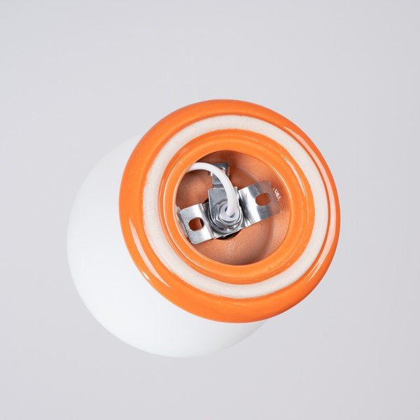 Pomarańczowa lampa sufitowa ceramiczna ze szklanym kloszem ø 12 cm Farsa – Sollux-image-4