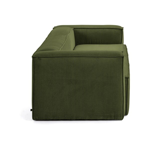 Ciemnozielona sztruksowa sofa Kave Home Blok-image-3