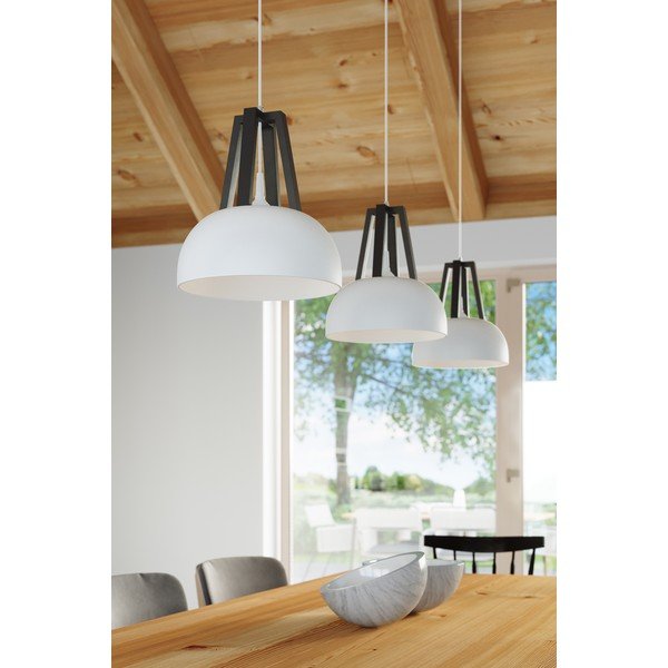 Biało-czarna lampa wisząca Sollux Olla-image-3