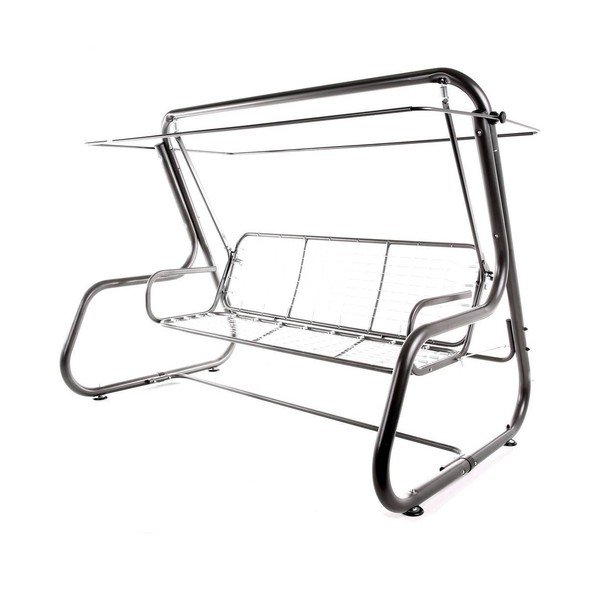 Szara metalowa huśtawka ogrodowa Rimini – Dajar-image-1