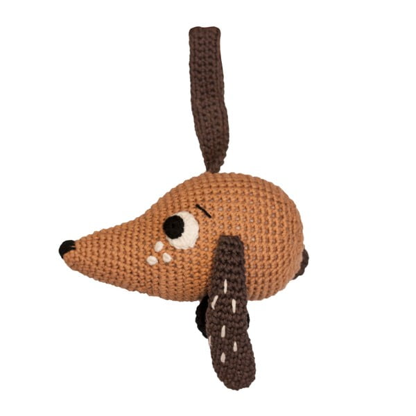 Brązowa zabawka szydełkowa Sebra Crochet Dog