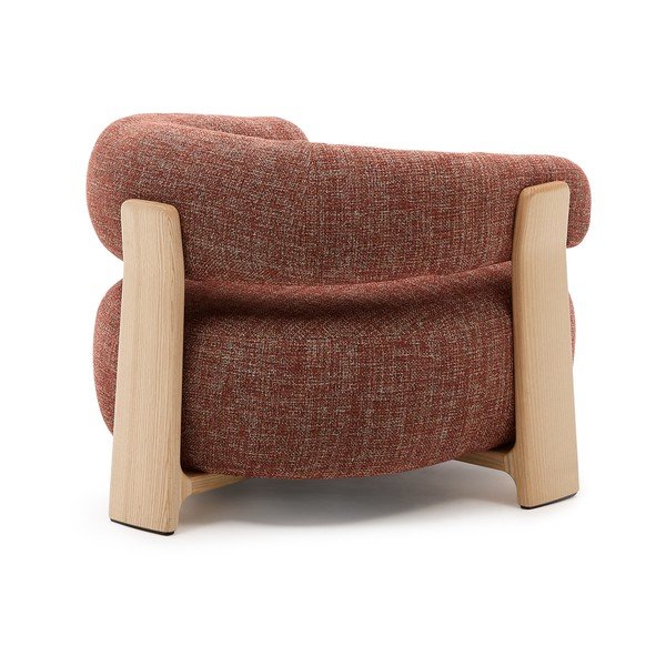 Fotel z tkaniny szenilowej w kolorze terakoty Granite – Kave Home-image-4