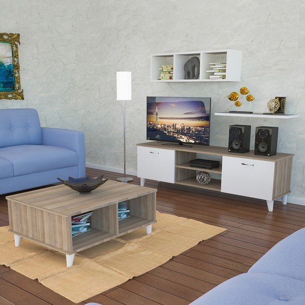 Komplet szafki pod TV i półek Ardin-image-3