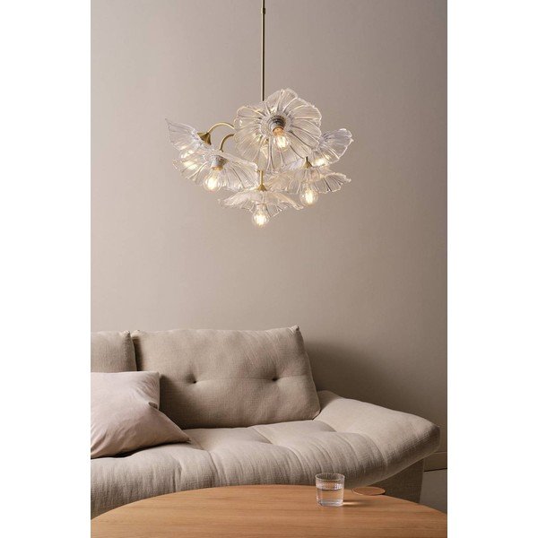 Szklana lampa wisząca ze ściemniaczem w kolorze złota ø 70 cm Nugget – Jotex-image-1