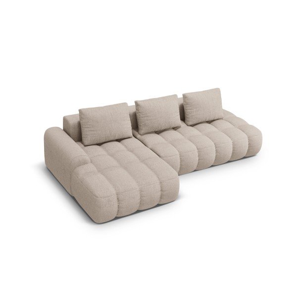 Jasnobrązowy rozkładany/ze schowkiem narożnik (lewostronny/z szezlongiem) Linz – Cosmopolitan Design-image-3
