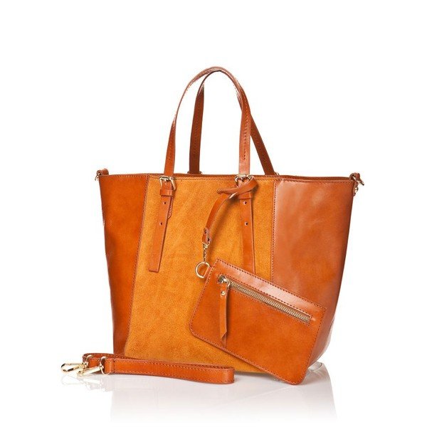 Torebka skórzana Luna, pomarańczowa-image-1