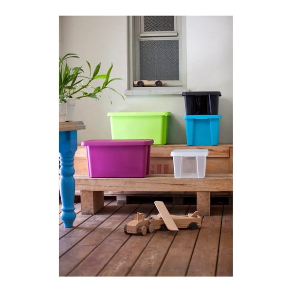 Niebieski pojemnik do przechowywania z pokrywą Curver Essentials, 45 l-image-2