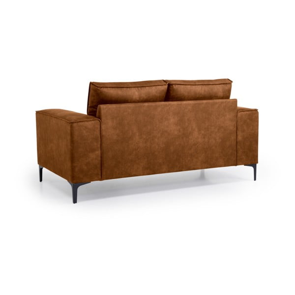Koniakowa sofa z imitacji skóry 164 cm Copenhagen – Scandic-image-2