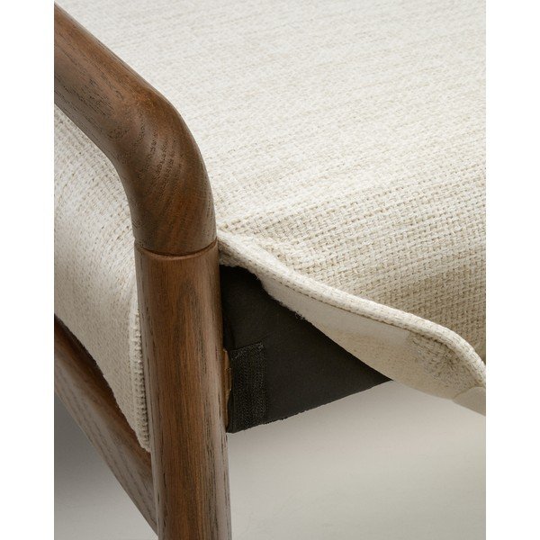 Kremowo-naturalna ławka z tkaniny szenilowej Macaret – Kave Home-image-4