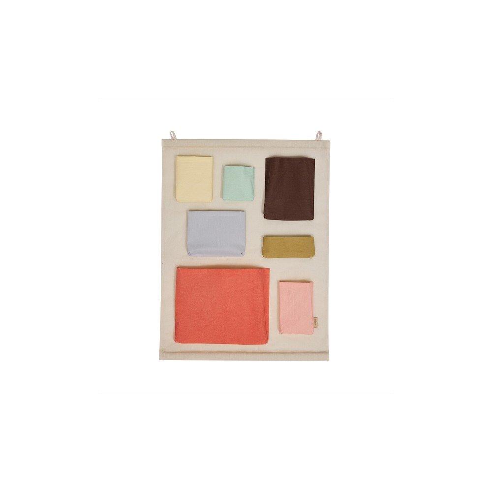 Beżowy tekstylny organizer wiszący 60x2x80 cm Saga – OYOY Mini
