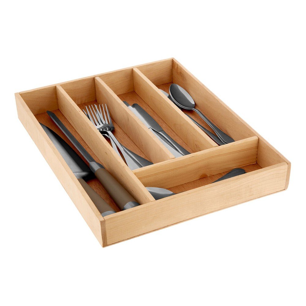 Drewniany organizer na sztućce do szuflady w naturalnym kolorze 30 x 38 cm – Premier Housewares