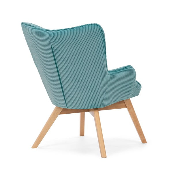 Turkusowy sztruksowy fotel Niko – Ropez-image-3