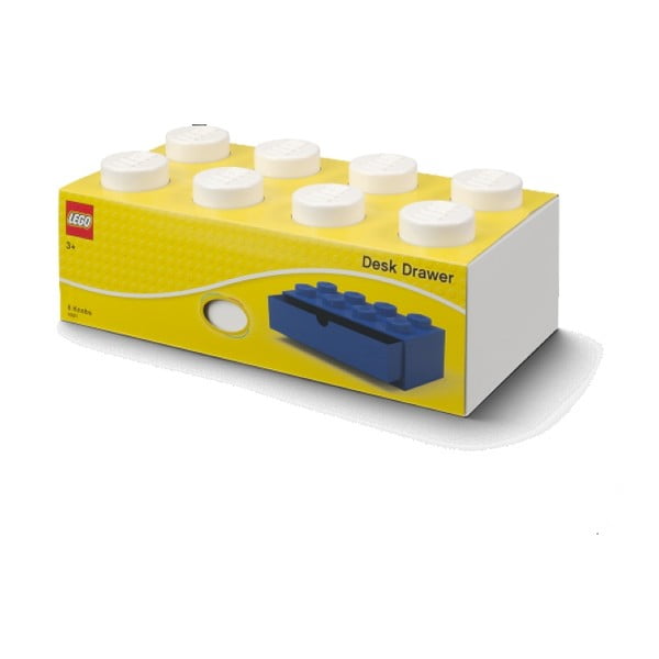 Biała skrzynka na biurko z szufladą Brick - LEGO®-image-2