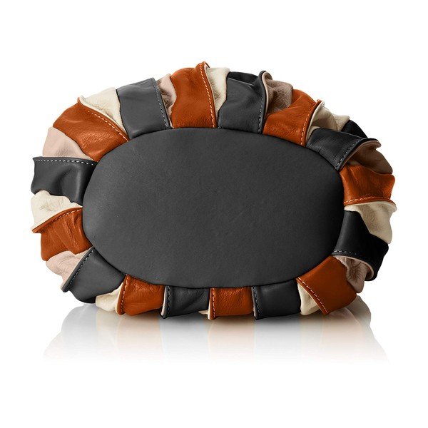 Brązowo-czarna skórzana torebka Chicca Borse Jenn-image-3