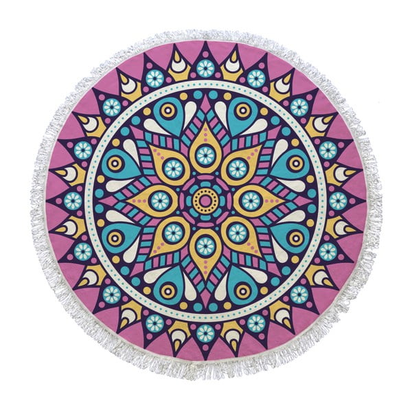 Okrągły ręcznik Pink Star, ⌀ 105 cm