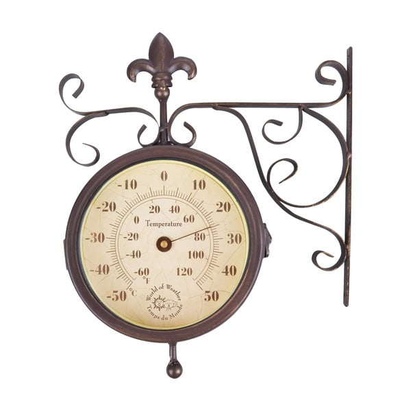 Zegar ścienny z termometrem Esschert Design Rustic-image-3