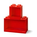 Zestaw 2 dziecięcych czerwonych półek ściennych LEGO® Brick