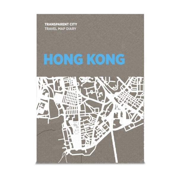 Mapa Hong Kongu z przezroczystymi kartkami na notatki Palomar Transparent City