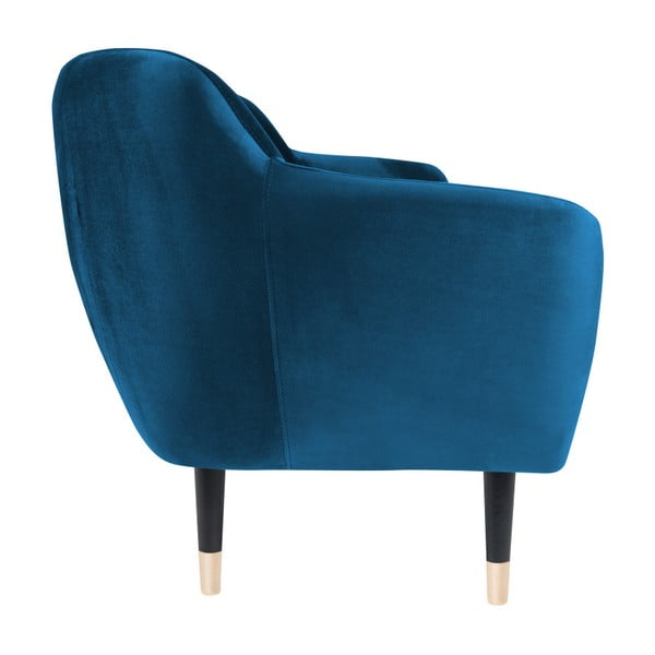 Niebieska sofa z czarnymi nogami Mazzini Sofas Benito, 158 cm-image-3
