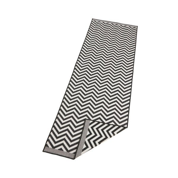 Czarno-kremowy wytrzymały chodnik dwustronny Bougari Twin Supreme Mismo, 80x350 cm-image-2