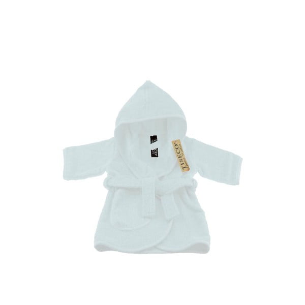 Biały bawełniany szlafrok dziecięcy rozmiar 0-12 miesięcy – Tiseco Home Studio