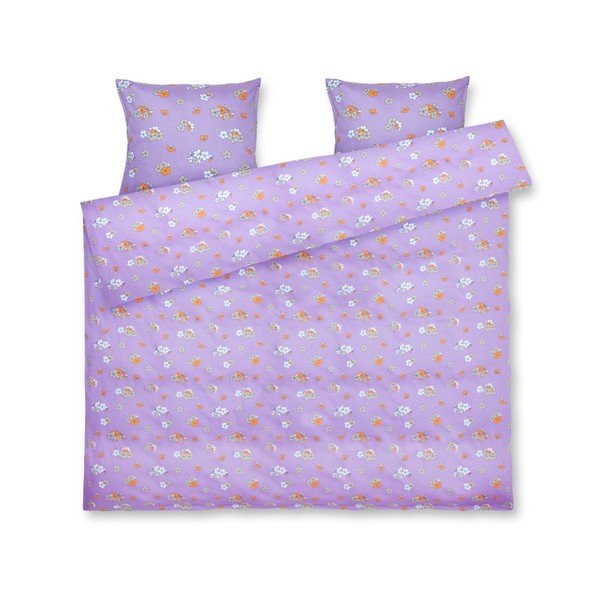 Lawendowa pościel dwuosobowa z satyny bawełnianej 200x220 cm Grand Pleasantly – JUNA