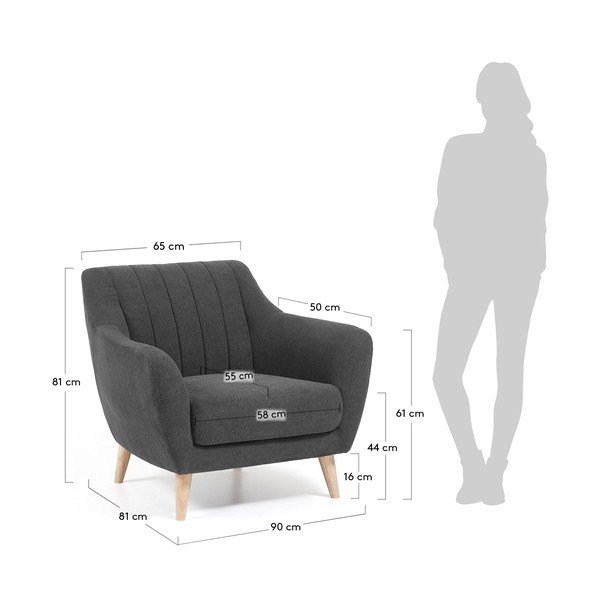 Ciemnoszary fotel Kave Home Off-image-4