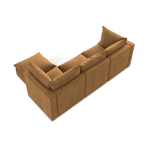 Narożnik (prawostronny/z szezlongiem) w kolorze terakoty Manao – Makamii-image-3