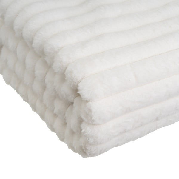 Biały koc z mikropluszu 130x160 cm Fur Velvet – Casa Selección-image-3