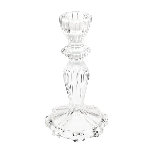 Wysoki przezroczysty szklany świecznik – Rex London