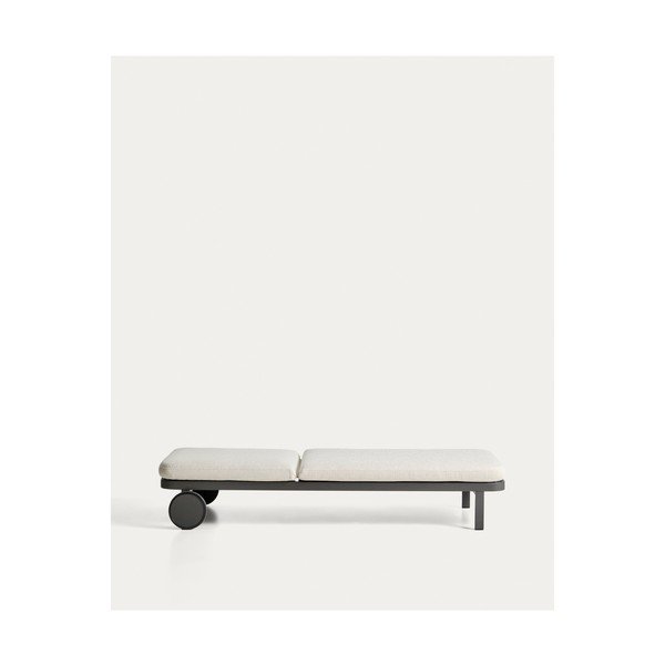 Ciemnoszary metalowy regulowany leżak ogrodowy Kionia – Kave Home-image-4